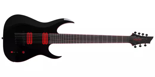 Schecter - Guitare électrique baryton 7 cordes Sunset-7 Red Dawn - Noir brillant