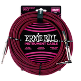 Câble tressé droit/coudé Ernie Ball - 25 cm - Rouge/Noir