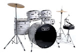 Mapex - Tornado Limited Edition Batterie 5 pièces (22", 10", 12", 16", grosse caisse) avec cymbales et accessoires - Marbre blanc