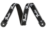 Sangle de serrage rapide Fender Quick Grip, 2 - Noir avec logo blanc