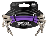 Ernie Ball - 3 Flex Patch Cable - Purple (3-Pack)