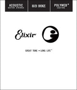 Cordes Elixir - Corde simple pour guitare acoustique 80/20 bronze avec revêtement POLYWEB, .026