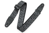 Levys - 2 sangles de guitare en polyester imprimé avec motif de crânes noirs et gris