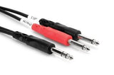 Hosa - Stereo Insert Cable 1/4 TRS Phone to Dual 1/4 TS (M) - 1 meter