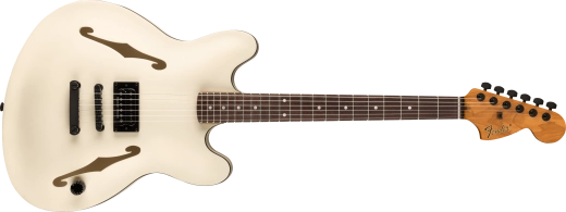 Fender - Tom DeLonge Starcaster, touche en palissandre, accastillage noir - Blanc olympique satiné