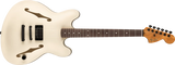 Fender - Tom DeLonge Starcaster, touche en palissandre, accastillage noir - Blanc olympique satiné