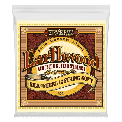 Ernie Ball - Earthwood Silk &amp; Steel Soft 12 cordes, cordes acoustiques 80/20 bronze, 9-46