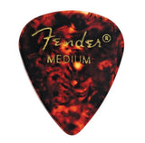 Fender - Médiators en celluloïd forme 351, lot de 12, médium, médium - Écaille de tortue
