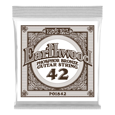 Corde simple pour guitare acoustique Earthwood en bronze phosphoreux Ernie Ball - .042
