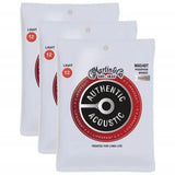 Martin - Authentic Acoustic Lifespan 2.0 92/8 Phosphor Bronze Light 12-54 (Lot de 3)