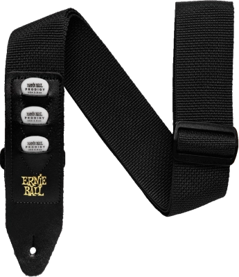 Sangle porte-médiators Ernie Ball - 2 médiators - Noire