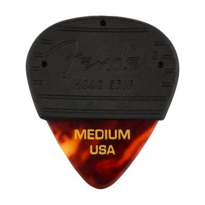 Fender - Médiators Mojo Grip, en celluloïd, lot de 3 - Écaille de tortue, taille moyenne
