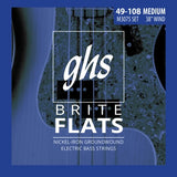 Cordes GHS - Cordes pour basse électrique Brite Flats (38 spires) - Diapason long, médium
