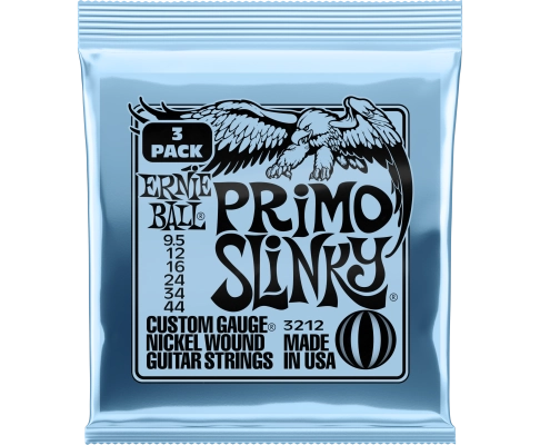 Ernie Ball - Lot de 3 cordes électriques Primo Slinky 9,5-44