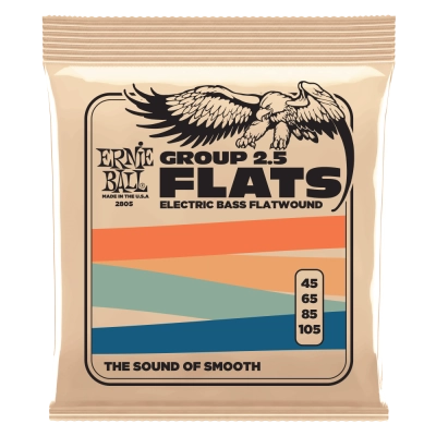 Cordes pour basse électrique Ernie Ball Flatwound Group 2.5 - 45-105