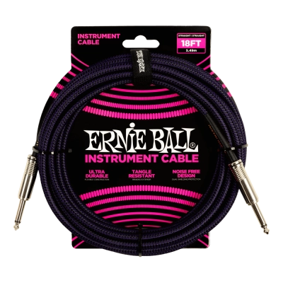 Ernie Ball - 18 Straight Braided Cable - Purple Black