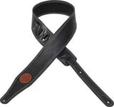 Bracelet Levys - 6,35 cm (2 1/2 pouces) en cuir triple épaisseur ultra-souple - Noir