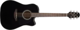 Takamine - Guitare acoustique/électrique Dreadnought à pan coupé - Noir brillant