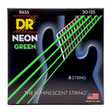 DR Strings - Jeu de cordes pour basse 6 cordes vert fluo 30-125