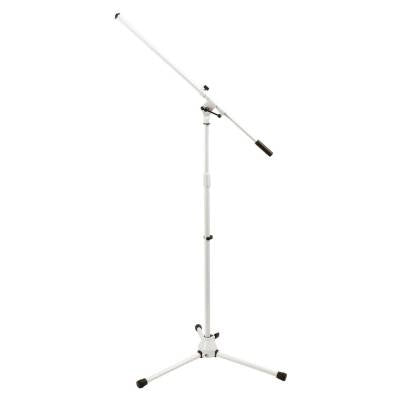 Pieds de scène - Pied de microphone trépied avec perche fixe - Blanc