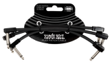 Câble de brassage flexible Ernie Ball - 6 pouces - Noir (paquet de 3)