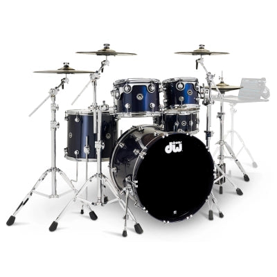 Drum Workshop - DWe 5-Piece Drumset with Cymbals and Hardware - Midnight Blue Metallic