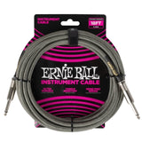 Câble tressé droit Ernie Ball - 18 pouces - Silver Fox