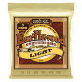 Cordes pour guitare acoustique Ernie Ball Earthwood Light 80/20 Bronze - Lot de 3
