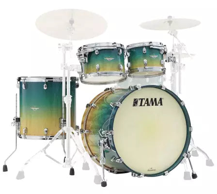 Tama - Starclassic Maple 4-Piece Shell Pack (22,10,12,16), Chrome Hardware - Marine Shoreline Movingui Fade