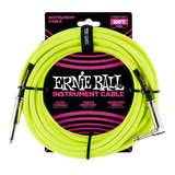Câble tressé droit/coudé Ernie Ball - Jaune fluo