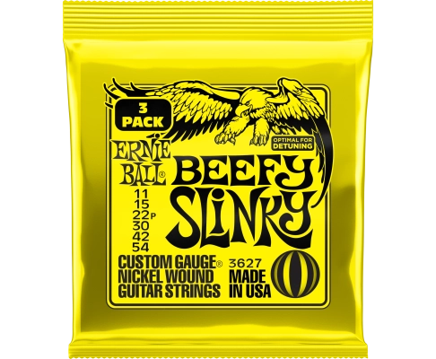 Ernie Ball - Lot de 3 cordes électriques Beefy Slinky 11-54