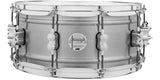 Caisse claire Pacific Drums - 6,5 x 14 pouces en aluminium brossé satiné naturel avec accessoires chromés