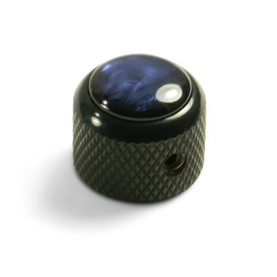 WD Music - Bouton de dôme Q-Parts avec incrustation de perle acrylique bleue - Noir