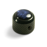 WD Music - Bouton de dôme Q-Parts avec incrustation de perle acrylique bleue - Noir