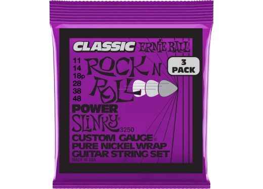 Ernie Ball - Lot de 3 cordes électriques Power Slinky Rock N Roll 11-48