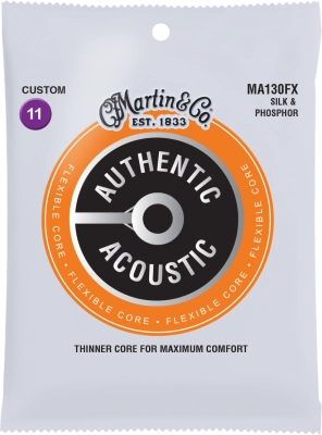 Martin - Cordes acoustiques authentiques à âme flexible - 11-47 Custom Soie et Phosphore
