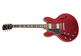 Gibson - Réédition ES-335 de 1964 - Guitare électrique VOS avec étui rigide - Cerise des années 60 (gaucher)
