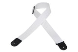 Sangle de guitare Levys en polypropylène avec extrémités en cuir - Blanche