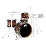 Drum Workshop - DWe 4-Piece Shell Pack (20,12,14,SD) - Candy Black Burst over Curly Maple