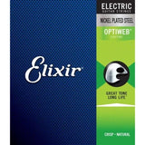 Cordes Elixir - Jeu de 7 cordes en acier nickelé avec revêtement Optiweb - 0,009 à 0,052