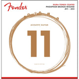 Fender - Cordes en bronze phosphoreux avec revêtement Dura-Tone 11-52
