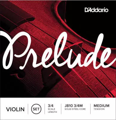 Cordes d'orchestre D'Addario Prelude pour violon, tension moyenne 3/4