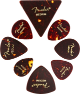 Fender - Lot de 8 médiators en celluloïd de toutes formes - Écaille de tortue