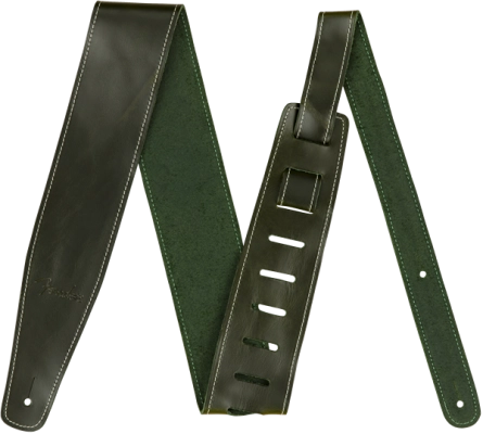 Sangle de guitare Fender en cuir souple de 6,35 cm (2-1/2 pouces) - Verte