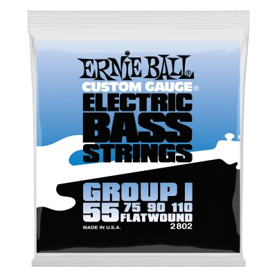 Ernie Ball - Cordes pour basse à filet plat Groupe I - .055-.110