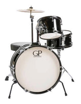 Granite Percussion - Batterie Junior 3 pièces (16", 10", grosse caisse) avec cymbales et accessoires - Noir