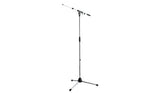 K & M Stands - Tripod Microphone Stand with Telescoping Boom - Chrome