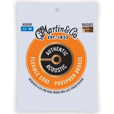Martin - Cordes acoustiques authentiques à âme flexible - 13-56 Bronze phosphoreux moyen