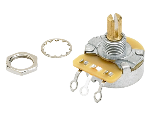 Potentiomètre Fender Pure Vintage 250K à axe fendu avec matériel de montage