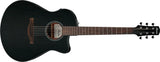 Ibanez - AAM340CE Advanced Auditorium with Cutaway Acoustic/Electric Guitar - Rustic Black High Gloss